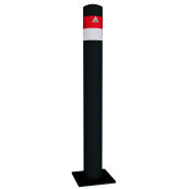Barrier post | Black - Line |  102 mm | stationary | to be fixed by plugs | with base plate 100 x 150 mm